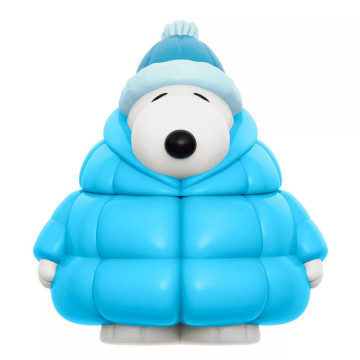 SUPER7 花生漫畫 PEANUTS SNOOPY PUFFY COAT 冬日 史努比 穿羽絨外套 藍色 圓滾滾 公仔